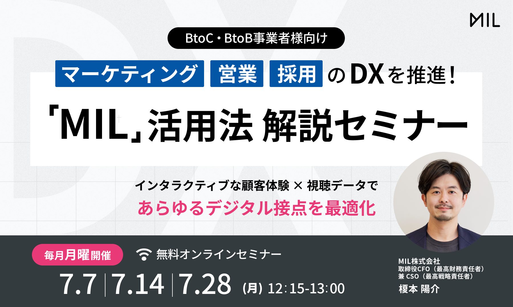 セミナー情報 ｜マーケティング・営業・採用のDXを推進！「MIL」活用法 